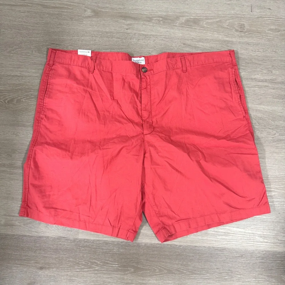NWT Saddlebred Shorts Mens 52 Coral‎ Comfort Flex Big Tall Flat Front 10
